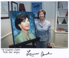 Laura Bush se svým portrétem